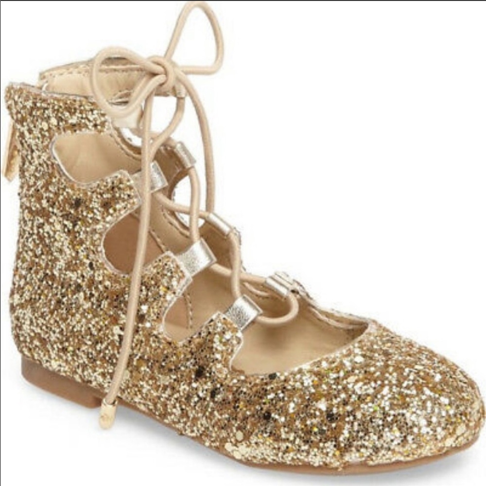 Sam Edelman Glitter Gold Flats
